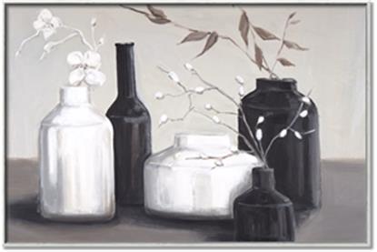 Picture of Black and White Botanical Vases