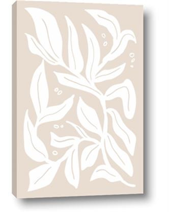 Picture of White Leaves on Beige