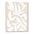 Picture of White Leaves on Beige _GroupedProduct_Rectangle_Portrait_Canvas_