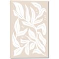 Picture of White Leaves on Beige _GroupedProduct_Rectangle_Portrait_Canvas_