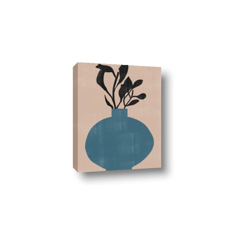 Picture of Lonely Plant on Blue Vase _GroupedProduct_Rectangle_Portrait_Canvas_