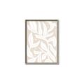 Picture of White Leaves on Beige _GroupedProduct_Rectangle_Portrait_Canvas_Framed_
