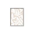 Picture of White Leaves on Beige _GroupedProduct_Rectangle_Portrait_Canvas_Framed_