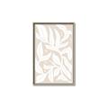 Picture of White Leaves on Beige _GroupedProduct_Rectangle_Portrait_Canvas_Framed_