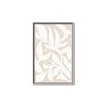 Picture of White Leaves on Beige _GroupedProduct_Rectangle_Portrait_Canvas_Framed_
