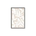 Picture of White Leaves on Beige _GroupedProduct_Rectangle_Portrait_Canvas_Framed_