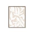 Picture of White Leaves on Beige _GroupedProduct_Rectangle_Portrait_Canvas_Framed_
