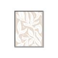 Picture of White Leaves on Beige _GroupedProduct_Rectangle_Portrait_Canvas_Framed_