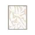Picture of White Leaves on Beige _GroupedProduct_Rectangle_Portrait_Canvas_Framed_