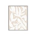 Picture of White Leaves on Beige _GroupedProduct_Rectangle_Portrait_Canvas_Framed_