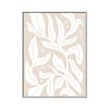 Picture of White Leaves on Beige _GroupedProduct_Rectangle_Portrait_Canvas_Framed_