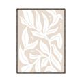 Picture of White Leaves on Beige _GroupedProduct_Rectangle_Portrait_Canvas_Framed_