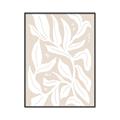Picture of White Leaves on Beige _GroupedProduct_Rectangle_Portrait_Canvas_Framed_