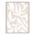 Picture of White Leaves on Beige _GroupedProduct_Rectangle_Portrait_Canvas_Framed_