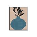 Picture of Lonely Plant on Blue Vase _GroupedProduct_Rectangle_Portrait_Canvas_Framed_