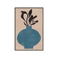 Picture of Lonely Plant on Blue Vase _GroupedProduct_Rectangle_Portrait_Canvas_Framed_