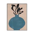 Picture of Lonely Plant on Blue Vase _GroupedProduct_Rectangle_Portrait_Canvas_Framed_