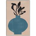 Picture of Lonely Plant on Blue Vase _GroupedProduct_Rectangle_Portrait_Canvas_Framed_