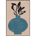 Picture of Lonely Plant on Blue Vase _GroupedProduct_Rectangle_Portrait_Canvas_Framed_