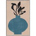 Picture of Lonely Plant on Blue Vase _GroupedProduct_Rectangle_Portrait_Canvas_Framed_