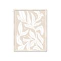 Picture of White Leaves on Beige _GroupedProduct_Rectangle_Portrait_Framed_Matted_