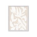 Picture of White Leaves on Beige _GroupedProduct_Rectangle_Portrait_Framed_Matted_