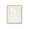 Picture of White Leaves on Beige _GroupedProduct_Rectangle_Portrait_Framed_Matted_