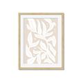 Picture of White Leaves on Beige _GroupedProduct_Rectangle_Portrait_Framed_Matted_