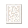 Picture of White Leaves on Beige _GroupedProduct_Rectangle_Portrait_Framed_Matted_