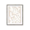 Picture of White Leaves on Beige _GroupedProduct_Rectangle_Portrait_Framed_Matted_