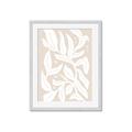 Picture of White Leaves on Beige _GroupedProduct_Rectangle_Portrait_Framed_Matted_
