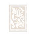 Picture of White Leaves on Beige _GroupedProduct_Rectangle_Portrait_Framed_Matted_
