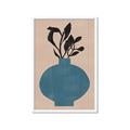 Picture of Lonely Plant on Blue Vase _GroupedProduct_Rectangle_Portrait_Framed_Matted_