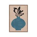 Picture of Lonely Plant on Blue Vase _GroupedProduct_Rectangle_Portrait_Framed_Matted_