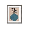 Picture of Lonely Plant on Blue Vase _GroupedProduct_Rectangle_Portrait_Framed_Matted_