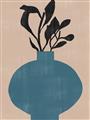 Picture of Lonely Plant on Blue Vase _GroupedProduct_Rectangle_Portrait_Unframed_Print_Only_