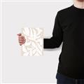 Picture of White Leaves on Beige _GroupedProduct_Rectangle_Portrait_Canvas_