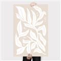 Picture of White Leaves on Beige _GroupedProduct_Rectangle_Portrait_Canvas_