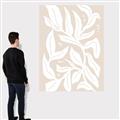 Picture of White Leaves on Beige _GroupedProduct_Rectangle_Portrait_Canvas_