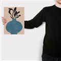 Picture of Lonely Plant on Blue Vase _GroupedProduct_Rectangle_Portrait_Canvas_