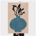Picture of Lonely Plant on Blue Vase _GroupedProduct_Rectangle_Portrait_Canvas_