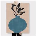 Picture of Lonely Plant on Blue Vase _GroupedProduct_Rectangle_Portrait_Canvas_