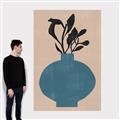 Picture of Lonely Plant on Blue Vase _GroupedProduct_Rectangle_Portrait_Canvas_