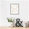 Picture of White Leaves on Beige _GroupedProduct_Rectangle_Portrait_Canvas_Framed_