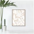 Picture of White Leaves on Beige _GroupedProduct_Rectangle_Portrait_Canvas_Framed_
