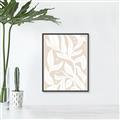 Picture of White Leaves on Beige _GroupedProduct_Rectangle_Portrait_Canvas_Framed_