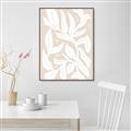 Picture of White Leaves on Beige _GroupedProduct_Rectangle_Portrait_Canvas_Framed_