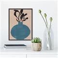 Picture of Lonely Plant on Blue Vase _GroupedProduct_Rectangle_Portrait_Canvas_Framed_