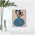Picture of Lonely Plant on Blue Vase _GroupedProduct_Rectangle_Portrait_Canvas_Framed_