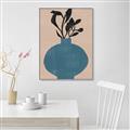 Picture of Lonely Plant on Blue Vase _GroupedProduct_Rectangle_Portrait_Canvas_Framed_